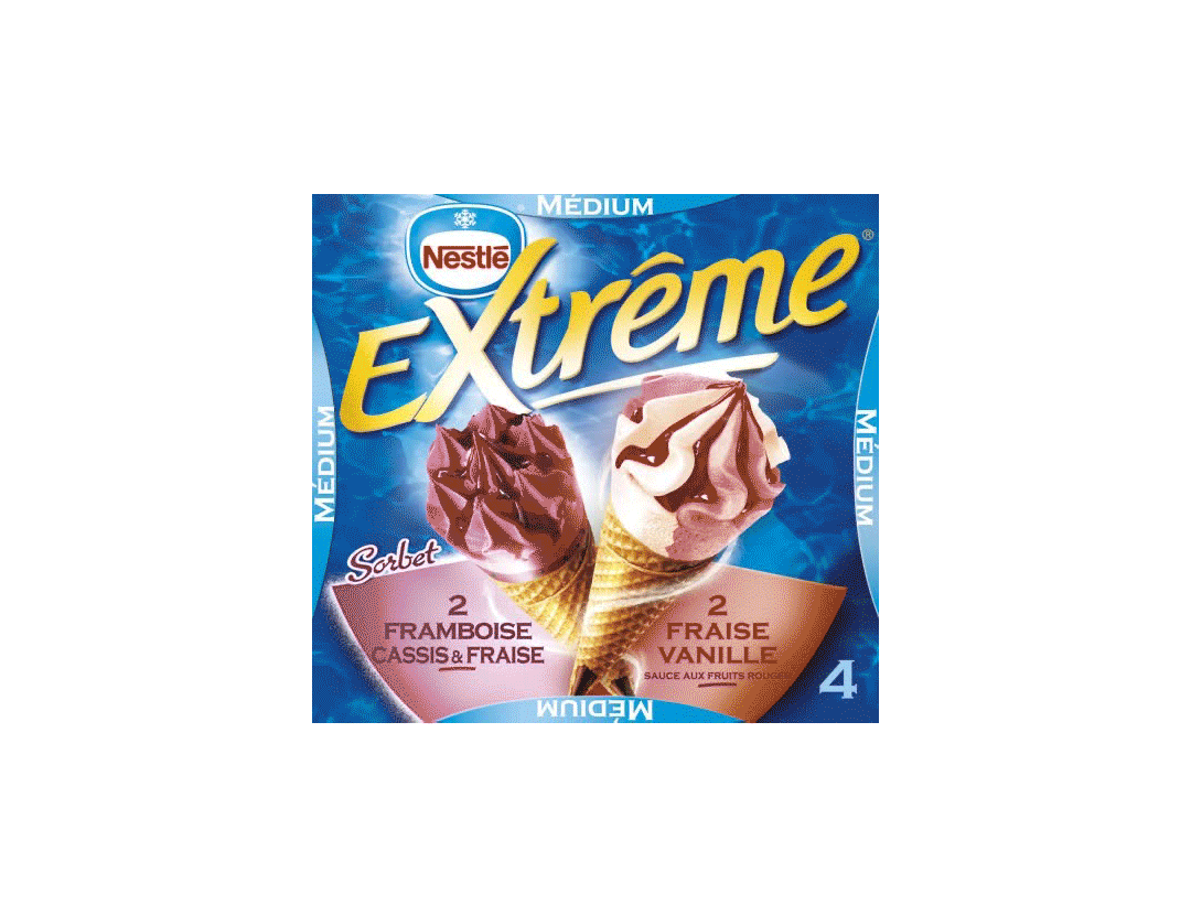 Test consommateur réalisation des glaces en retouche avec un cône glacé de base identique à la série